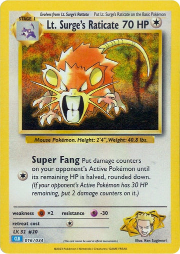 Raticate del teniente Surge [Juego de cartas coleccionables clásico] 