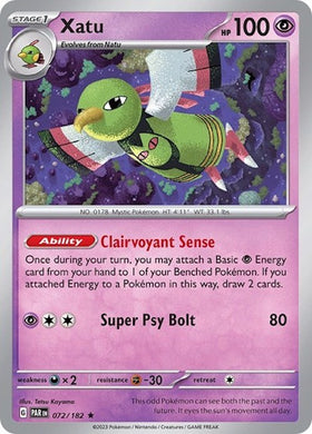 Xatu (072/182) (Caja de construcción y combate) [Scarlet &amp; Violet: Paradox Rift] 