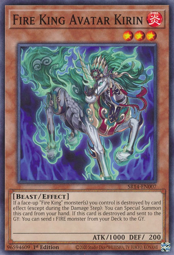 Avatar del Rey del Fuego Kirin [SR14-EN007] Común 