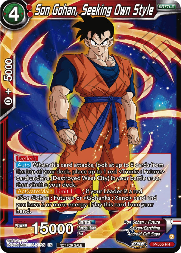 Son Gohan, en busca de su propio estilo (Paquete de torneo de la serie Zenkai vol. 6) (P-555) [Tarjetas de promoción de torneo] 
