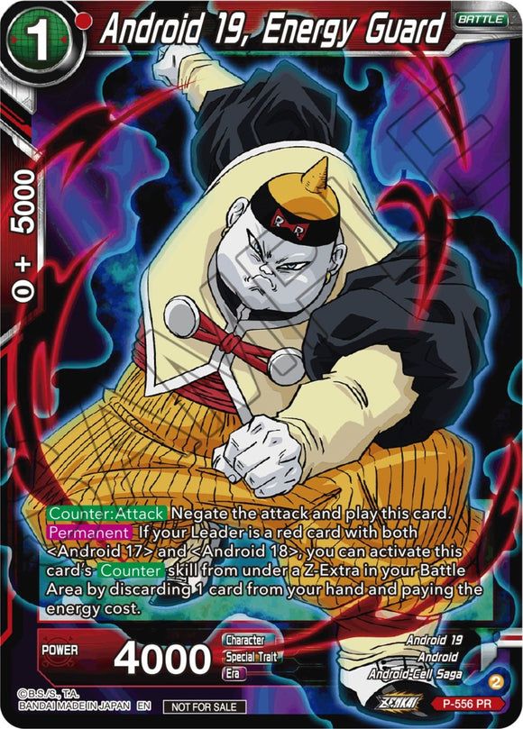 Androide 19, Guardián de la Energía (Paquete de torneo de la serie Zenkai Vol. 6) (P-556) [Tarjetas de promoción de torneo] 