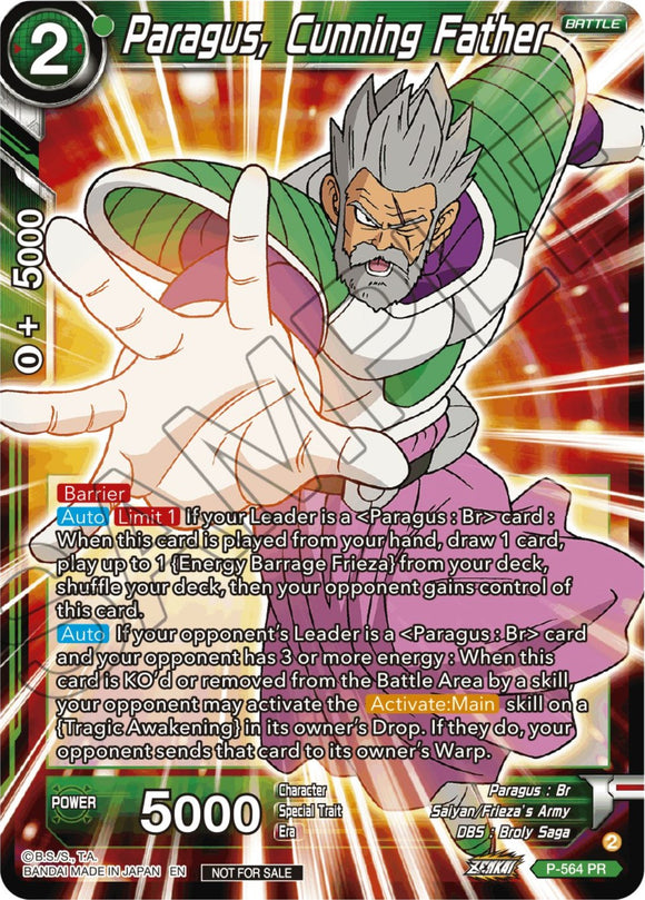 Paragus, padre astuto (Paquete de torneo de la serie Zenkai vol. 6) (P-564) [Tarjetas de promoción de torneo] 