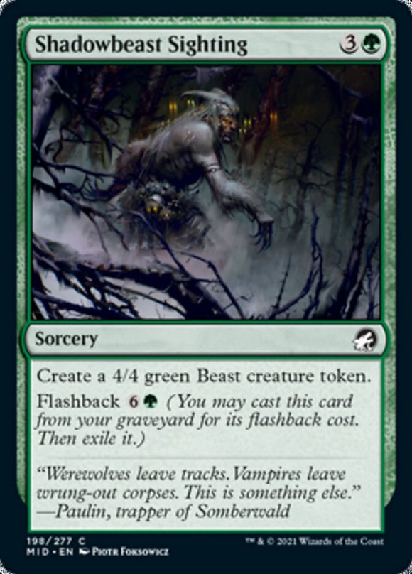 Avistamiento de bestias de las sombras [Innistrad: Cacería de medianoche] 