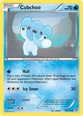 Cubchoo (40/135) [Blanco y negro: Tormenta de plasma] 