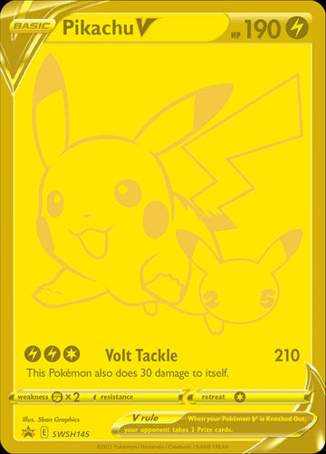 Pikachu V (SWSH145) (Celebraciones) [Promociones de Sword &amp; Shield: Black Star] 