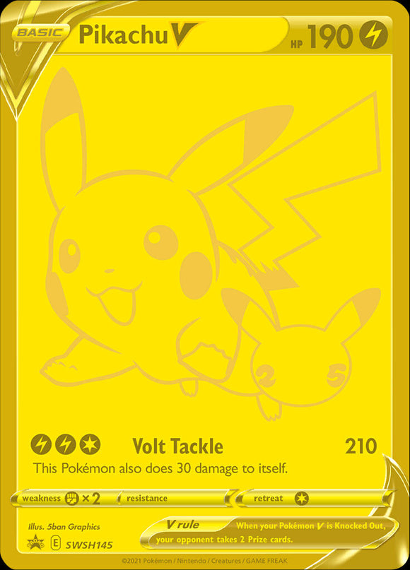 Pikachu V (SWSH145) (Celebraciones) [Promociones de Sword &amp; Shield: Black Star] 
