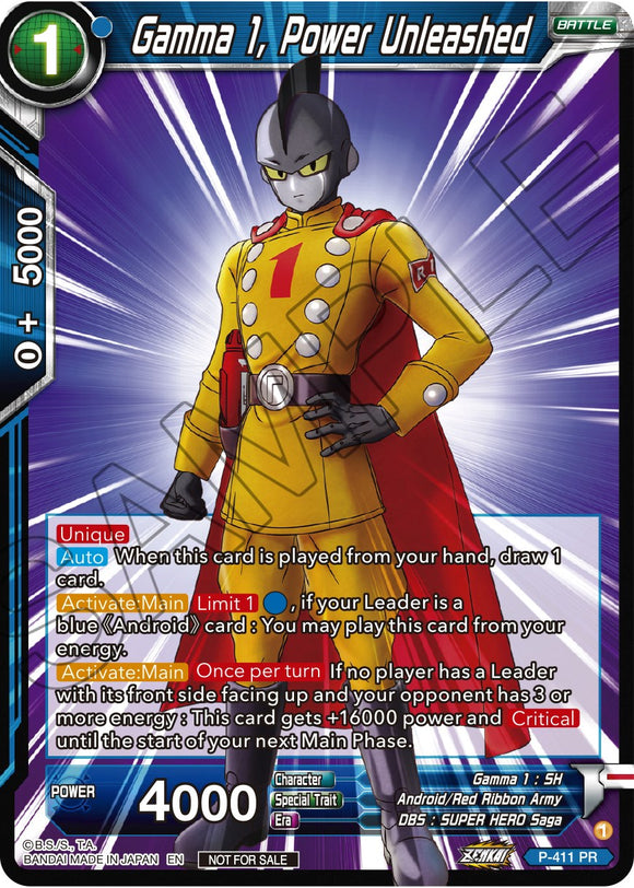 Gamma 1, Power Unleashed (Paquete de torneo de la serie Zenkai vol. 1) (P-411) [Tarjetas de promoción de torneo] 