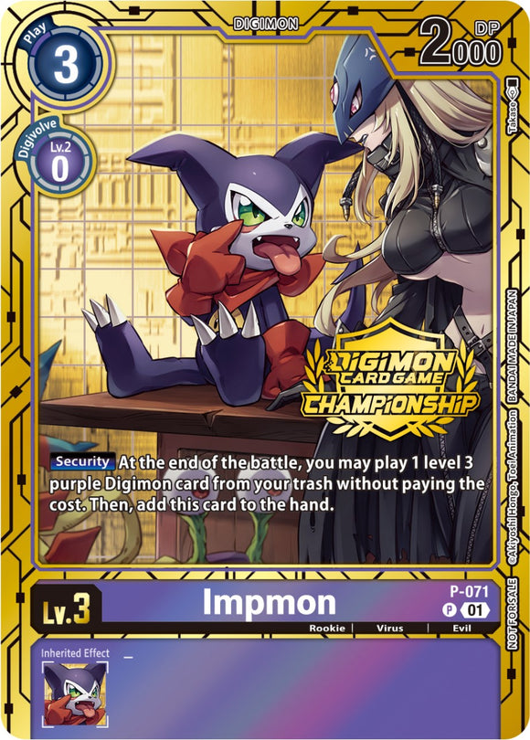 Impmon [P-071] (Juego de cartas doradas del campeonato 2023) [Tarjetas promocionales] 