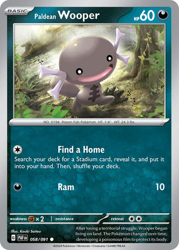 Paldean Wooper (058/091) [Scarlet &amp; Violet: Paldean Fates] 