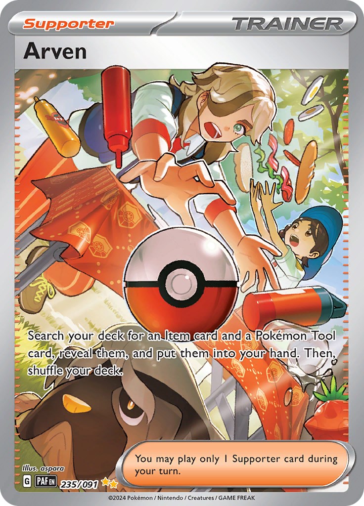 scarlet and violet paldean fates rare cards Arven (235/091) [Scarlet & Violet: Paldean Fates]
