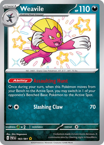 Weavile (183/091) [Scarlet &amp; Violet: Paldean Fates] 