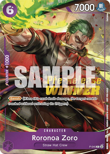 Roronoa Zoro (Torneo de prelanzamiento OP-06) [Ganador] [Tarjetas promocionales de One Piece] 