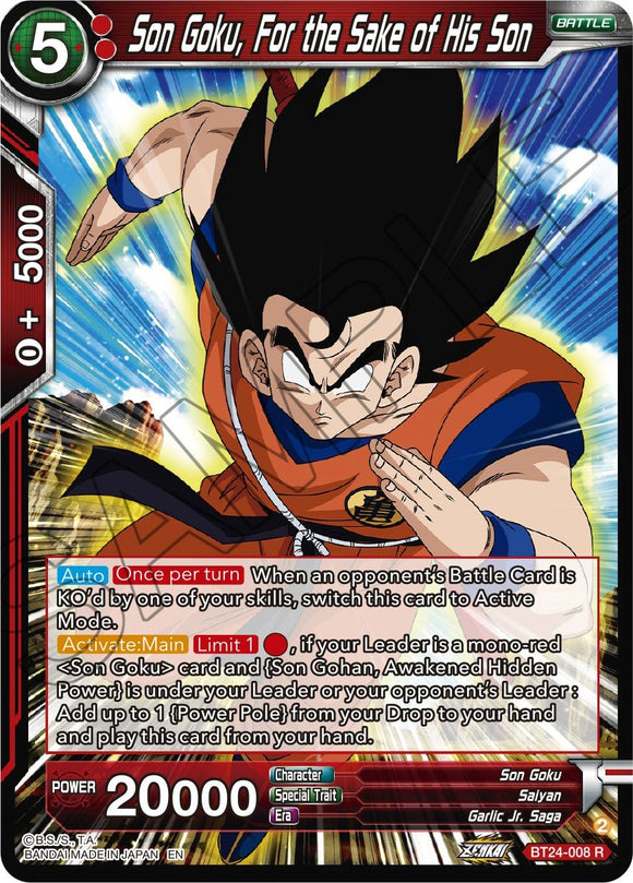 Son Goku, por el bien de su hijo (BT24-008) [Beyond Generations] 