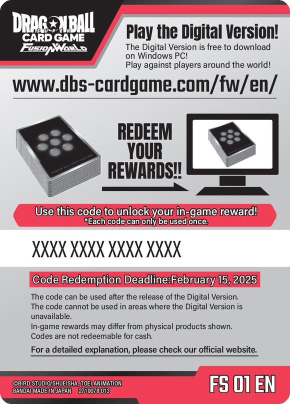 Carta de código - Baraja de inicio 1: Son Goku (FS01) [Baraja de inicio: Son Goku] 