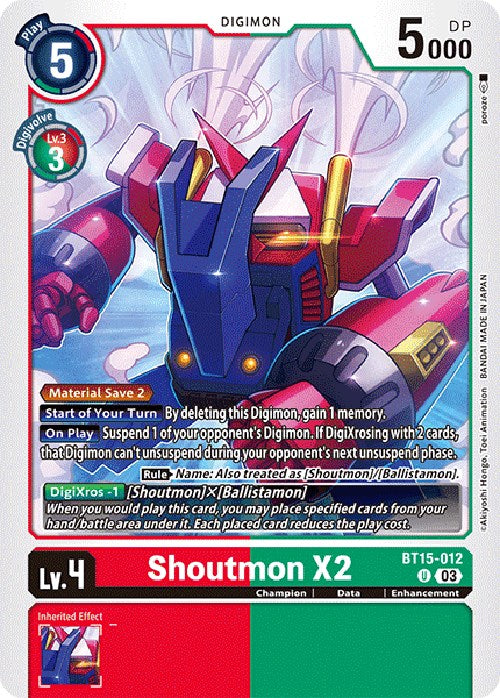 Shoutmon X2 [BT15-012] [Superar el Apocalipsis] 