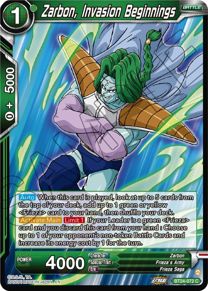 Zarbon, el comienzo de la invasión (BT24-072) [Beyond Generations] 