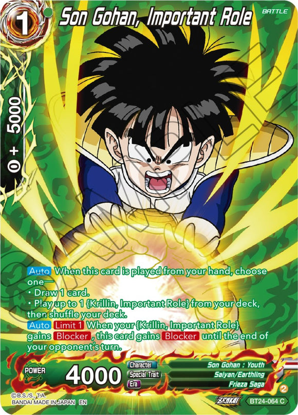 Son Gohan, papel importante (Refuerzo de colección) (BT24-064) [Beyond Generations] 