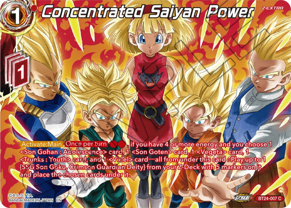 Poder Saiyan concentrado (recolector de potencia) (BT24-007) [Beyond Generations] 
