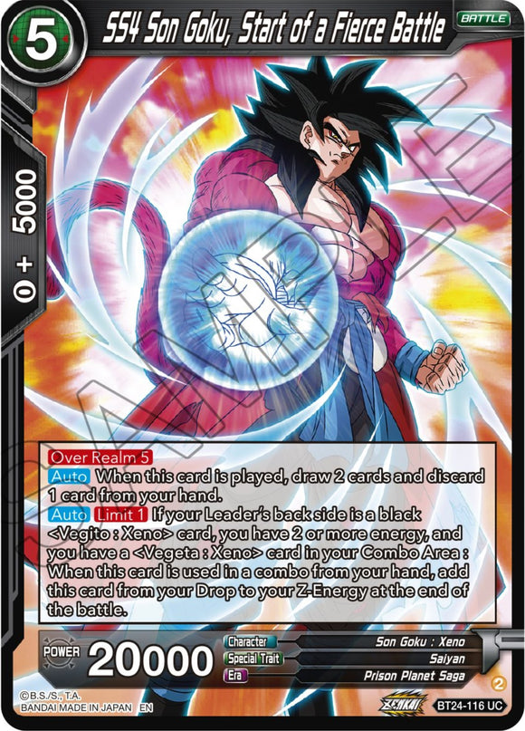 SS4 Son Goku, inicio de una feroz batalla (BT24-116) [Beyond Generations] 