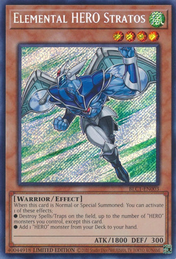 Elemental HERO Stratos [BLC1-EN003] Secreto raro 