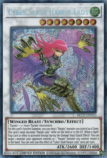 Cyber ​​Slash Harpie Lady [BLC1-EN010] Secreto raro 