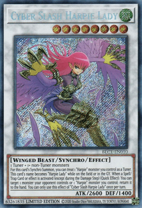 Cyber ​​Slash Harpie Lady [BLC1-EN010] Secreto raro 