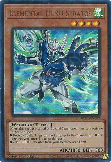 Elemental HERO Stratos (Arte alternativo) [BLC1-EN022] Ultra raro 