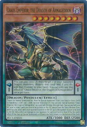 Emperador del Caos, el Dragón del Armagedón [BLC1-EN026] Ultra Raro 