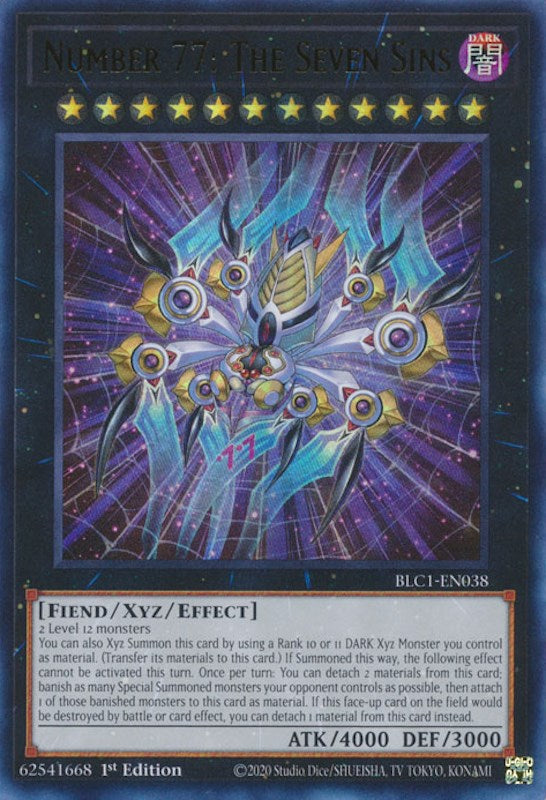 Número 77: Los Siete Pecados [BLC1-EN038] Ultra Raro 