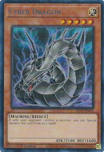 Cyber ​​Dragon (Arte alternativo) (Plata) [BLC1-EN021] Ultra raro 