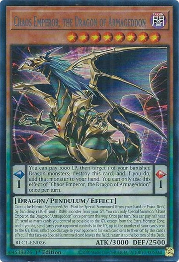 Emperador del Caos, el Dragón del Armagedón (Plata) [BLC1-EN026] Ultra Raro 