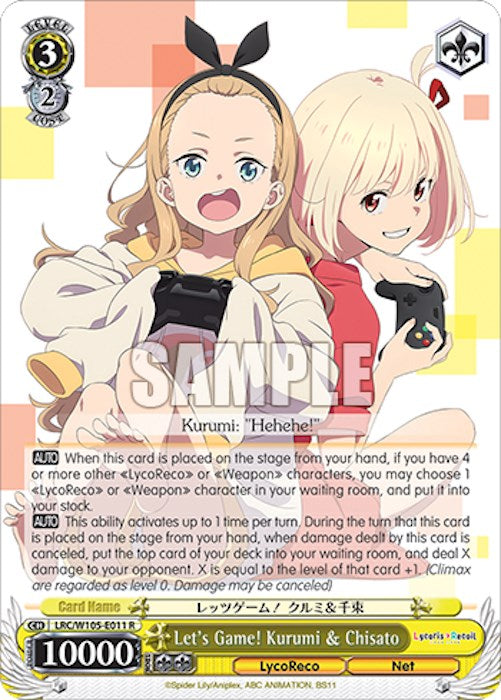 ¡Vamos a jugar! Kurumi y Chisato (LRC/W105-E011 R) [Retroceso de Lycoris] 