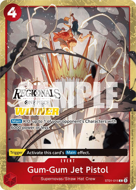 Pistola de chorro Gum-Gum (regional en línea 2024) [Ganador] [Tarjetas de promoción de One Piece] 