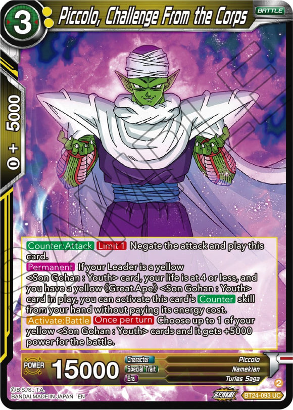 Piccolo, desafío del cuerpo (BT24-093) [Beyond Generations] 