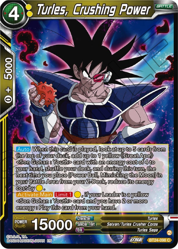 Turles, poder aplastante (BT24-098) [Más allá de las generaciones] 