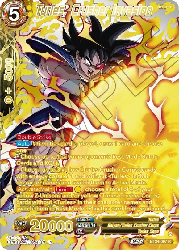 Turles, invasión de Crusher (reforzador) (BT24-097) [Beyond Generations] 
