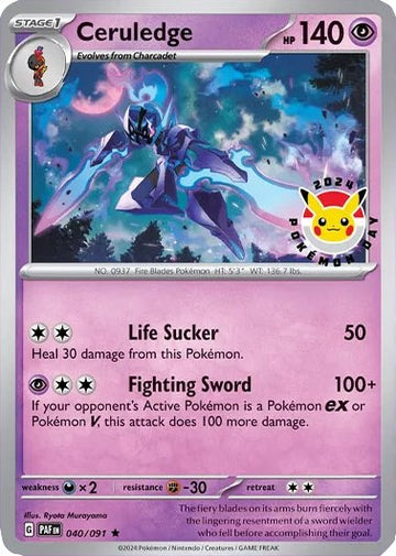 Ceruledge (040/091) (Día de Pokémon 2024) (Holograma cosmos) [Scarlet &amp; Violet: Paldean Fates] 