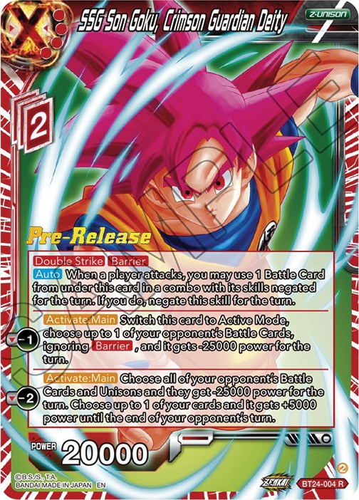 SSG Son Goku, Deidad Guardiana Carmesí (BT24-004) [Promociones de prelanzamiento de Beyond Generations] 
