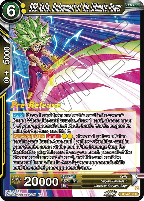SS2 Kefla, Dotación del poder supremo (BT24-108) [Promociones de prelanzamiento de Beyond Generations] 