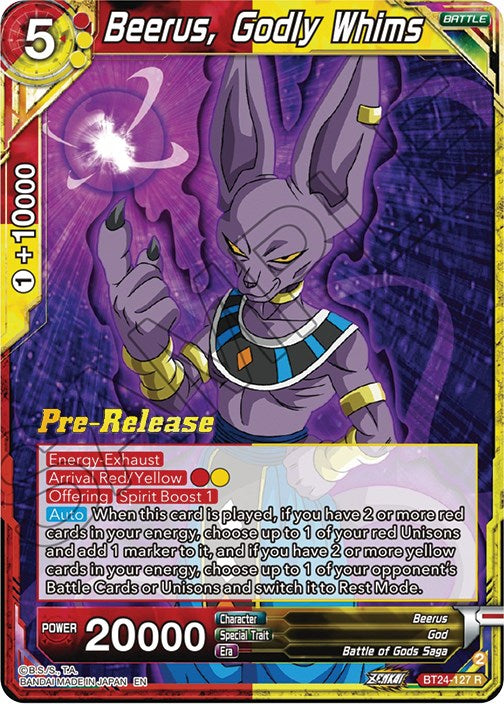 Beerus, Godly Whims (BT24-127) [Promociones previas al lanzamiento de Beyond Generations] 