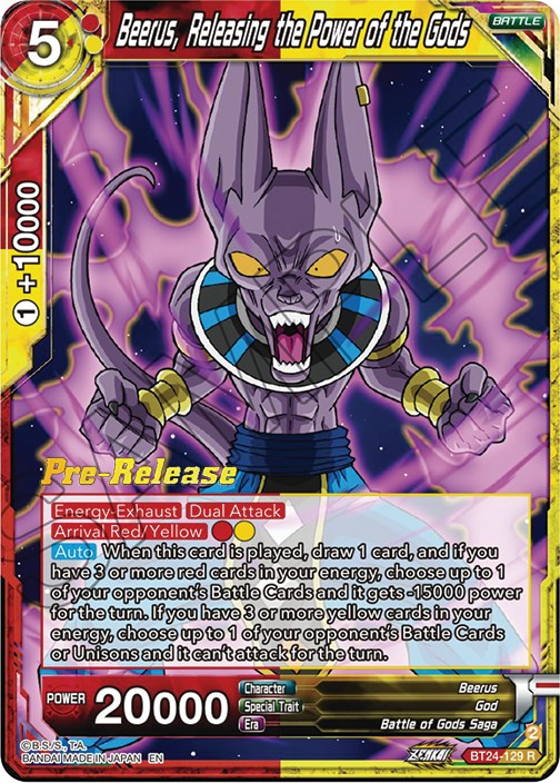 Beerus, liberando el poder de los dioses (BT24-129) [Promociones de prelanzamiento de Beyond Generations] 