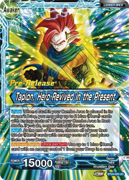 Tapion // Tapion, héroe revivido en el presente (BT24-025) [Promociones de prelanzamiento de Beyond Generations] 