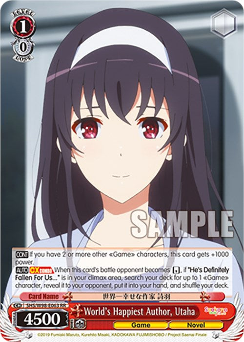 World's Happiest Author, Utaha (SHS/W98-E063 RR) [Saekano the Movie: Finale]