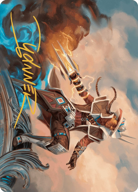 Tarjeta de arte de Annie Flash, la veterana (firma estampada en oro) [Serie de arte Outlaws of Thunder Junction] 