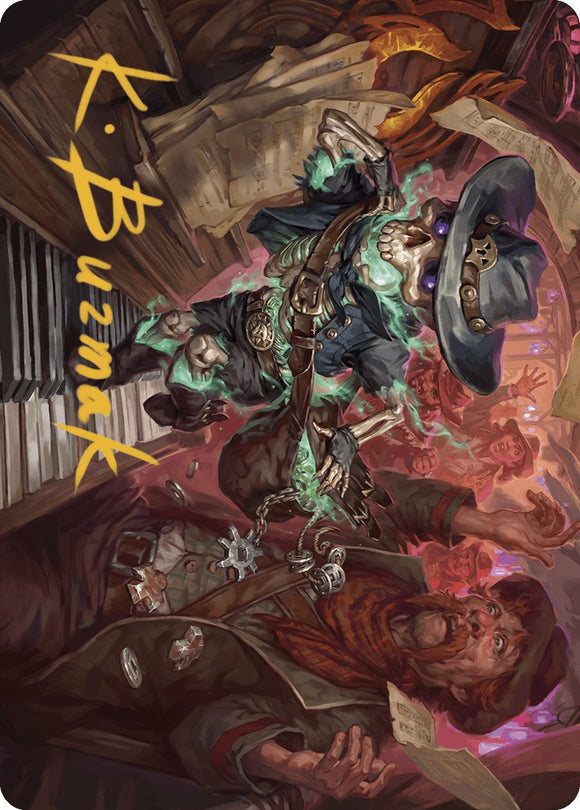 Tarjeta de arte de Tinybones, el carterista (firma estampada en oro) [Serie de arte Outlaws of Thunder Junction] 