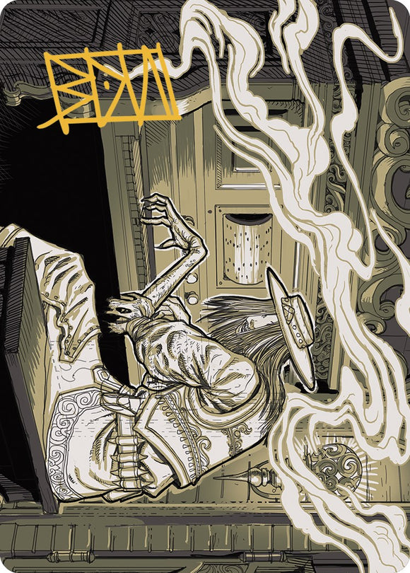 Tarjeta de arte con verso que desaparece (firma estampada en dorado) [Serie de arte Outlaws of Thunder Junction] 