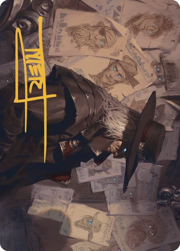 Tarjeta de arte de Lazav, extraño familiar (firma estampada en oro) [Serie de arte Outlaws of Thunder Junction] 