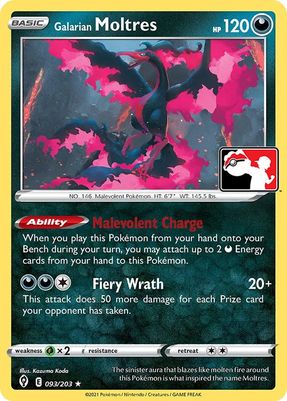 Moltres de Galar (093/203) [Serie de paquetes de premios uno] 