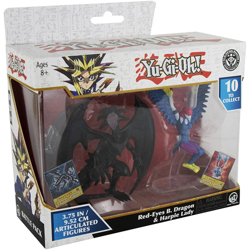 YuGiOh Red-Eyes Black Dragon & Harpie Lady 3.75-Inch Figure 2-Pack