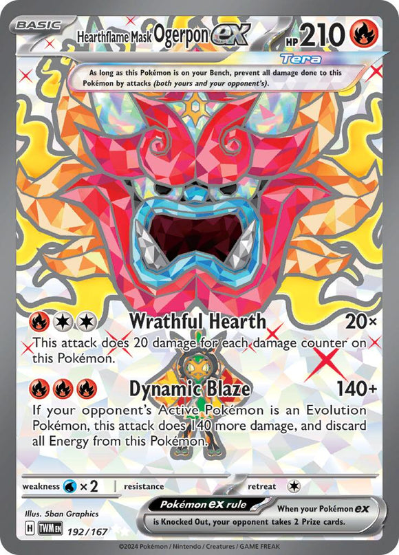 Máscara de llama de corazón Ogerpon ex (192/167) [Scarlet &amp; Violet: Twilight Masquerade] 